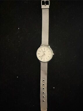 Premier Designs Silver Mesh Bracelet Watch | Minimalist White Dial | Japan Movt